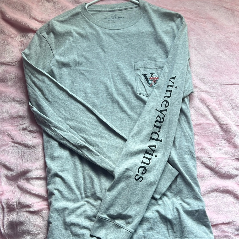 Medium Grey Vineyard Vines Festive Long Sleeve Tee